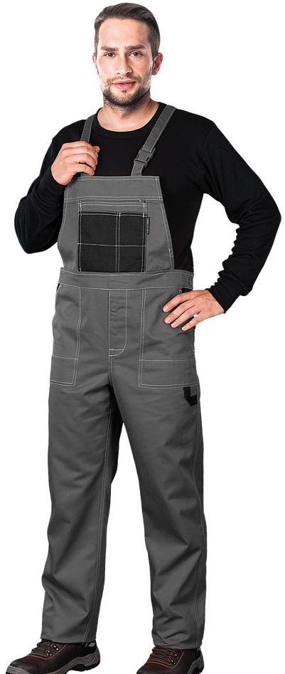 Nohavice MM s náprsenkou sivé