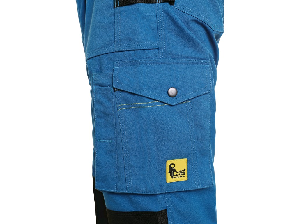 Nohavice CXS STRETCH s náprsenkou modro-čierne