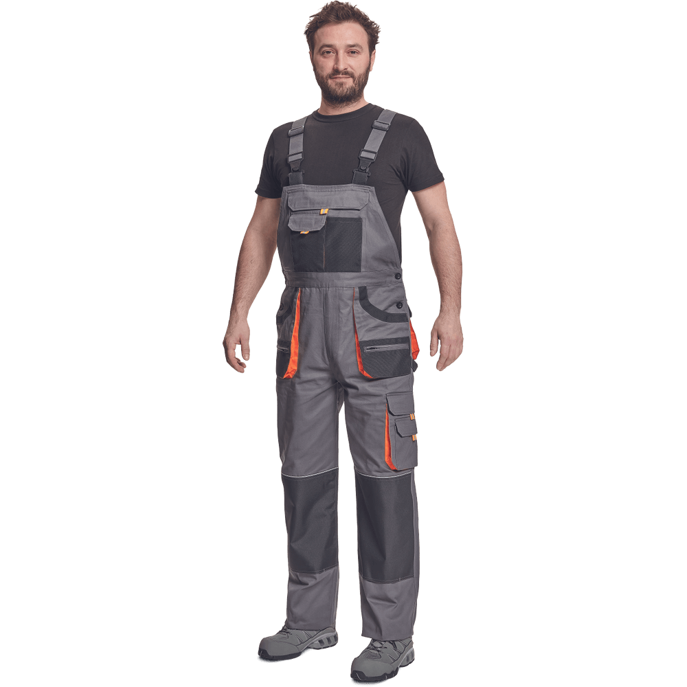 Nohavice CARL sivé s náprsenkou