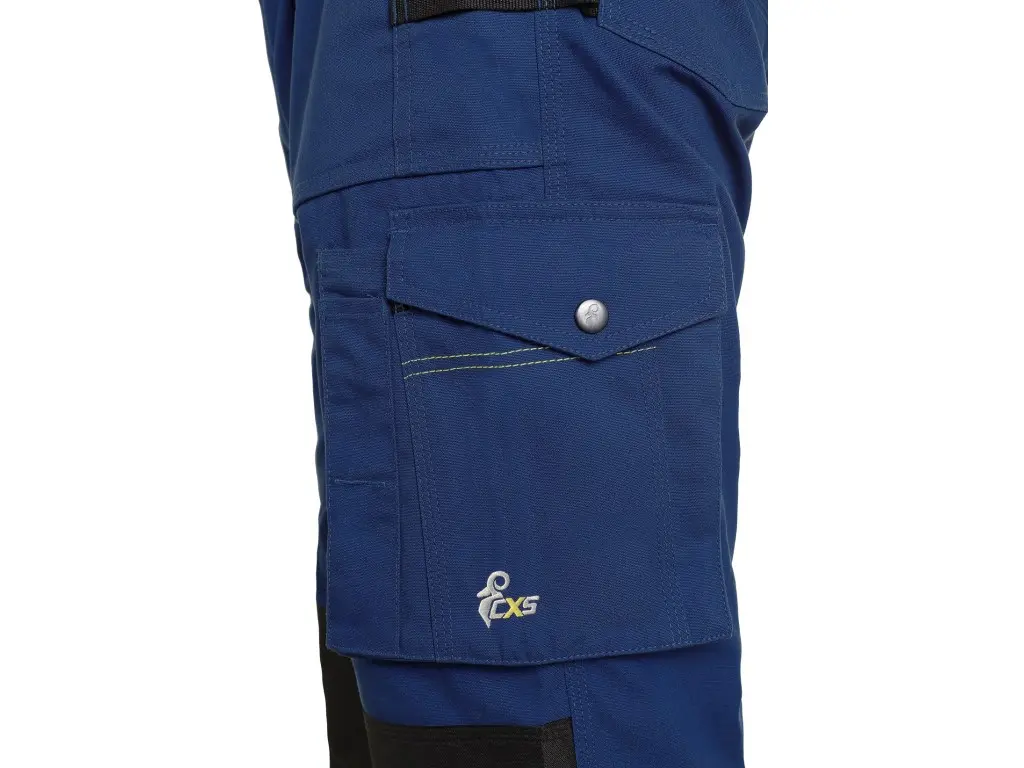 Nohavice CXS STRETCH tmavomodro-čierne s náprsenkou