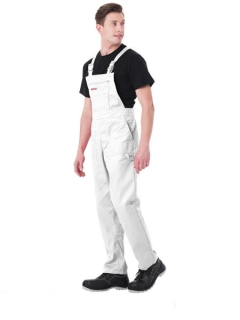 Nohavice MM s náprsenkou biele